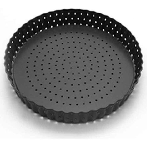 Pizza Pan - 20 Cm - Perforated Base - Removable Bottom - Carbon Steel - Non Stick Coating - For Oven Baking - 1 Piece (1/5)