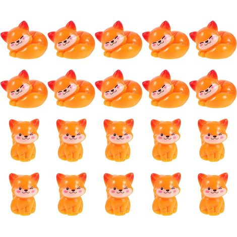 Lot de 20 Figurines Renard en Résine, Mini Décor pour Maison Poupée (1/5)
