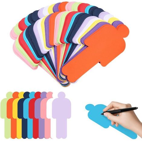 Cartes mémoire murales - 200 pièces, 20 x 8 cm - 10 couleurs - Affichage pour école et bureau (1/5)
