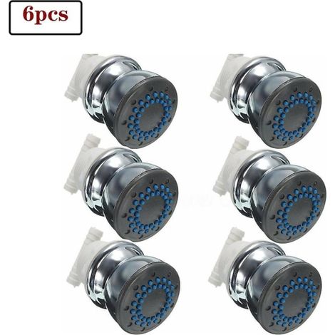 Lot de 6 buses de massage latérales pour douche, jets hydromassants muraux, buses orientables en acier inoxydable, accessoires de salle de bain (1/5)