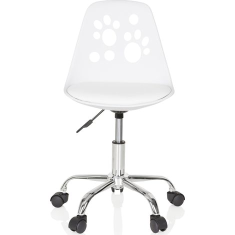 [GEBRAUCHT] B-Ware Kinderstuhl Drehstuhl Stuhl hjh OFFICE FANCY I Kunstleder Weiss Katzenpfoten (1/2)