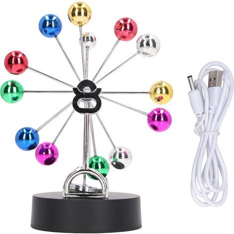 Manège à mouvement perpétuel USB et piles, jouet d'équilibre décoratif de table, ornement rotatif double alimentation (1/5)