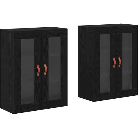 Maison Exclusive - Armadi da Parete 2 pz Rovere Nero 69,5 x 34 x 90 cm (1/5)