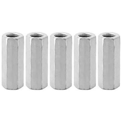 5 pièces M12 vis zinc allongé écrou hexagonal vis fil bielle capuchon de connexion écrou de joint (M12 50 côté opposé 15)
