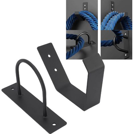 Anclaje de pared de acero al carbono para cuerda de batalla con gancho de almacenamiento (1/5)