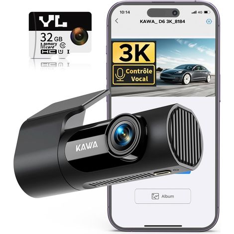 Dash Cam 3K Avant,Camera Voiture 1620P,WiFi&APP,Commande vocale,Carte SD 32GB Incluse,Vision Nocturne,Mode Parking 24/7,Capteur G,Enregistrement en Boucle,Dashcam Camion,RV, SUV,Noir (1/5)