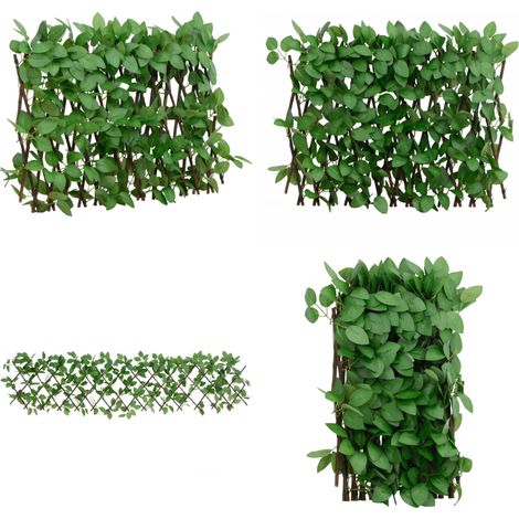 Treillis de lierre artificiel extensible vert 180x30 cm - Treillis de lierre artificiel - Clôture de jardin