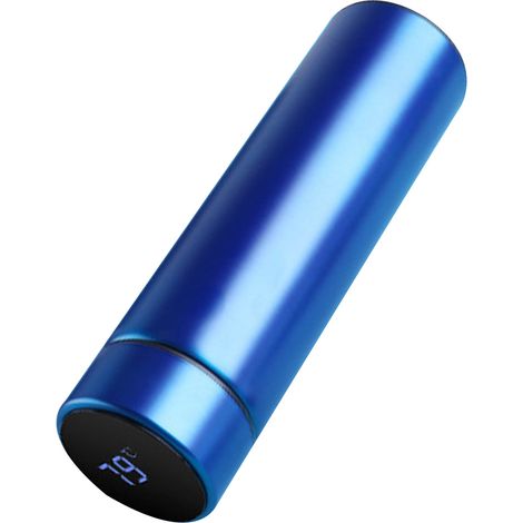 Isolierte Wasserflasche, 500 ml Fassungsvermögen, Innenbehälter aus Edelstahl 304, Silikonboden, tragbarer Thermobecher für den täglichen Gebrauch, Blau (1/5)