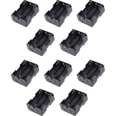 Convient pour 10 piles AA 6 cellules 1,5 V double face (noires) (1/5)