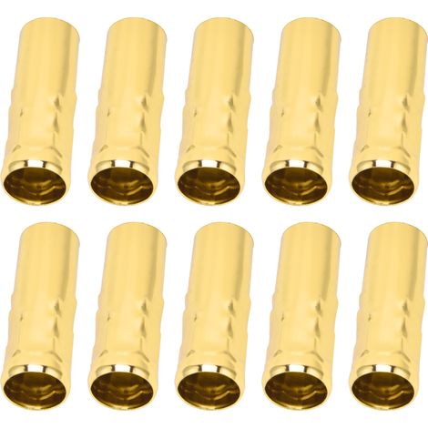 Lot de 10 tubes métalliques E14 pour douilles de bougies, socles de lampes, accessoires d'éclairage, 25 x 80 mm, finition or par électrophorèse (1/5)