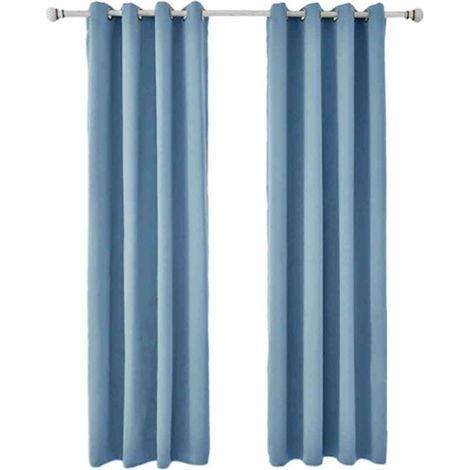 2 Pièces Rideaux Occultants Thermiques pour Salon - 140x240cm - Bleu Clair