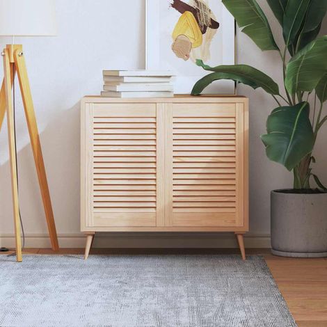 vidaXL Portes d'armoire à persiennes 2 pcs 61,5x39,4 cm pin massif (1/5)