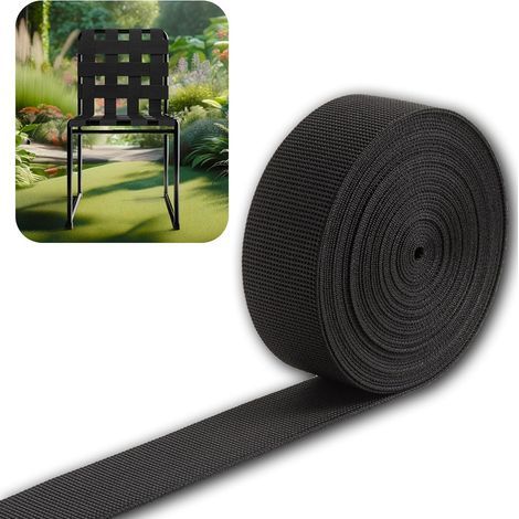 Correa elástica de 10 m para muebles de exterior: sillas de jardín, sillas de playa, sillones, columpios, sofás, sala de estar, tapicería, 10 m - Banda de tracción para respaldo de asientos - 50 mm - (1/5)