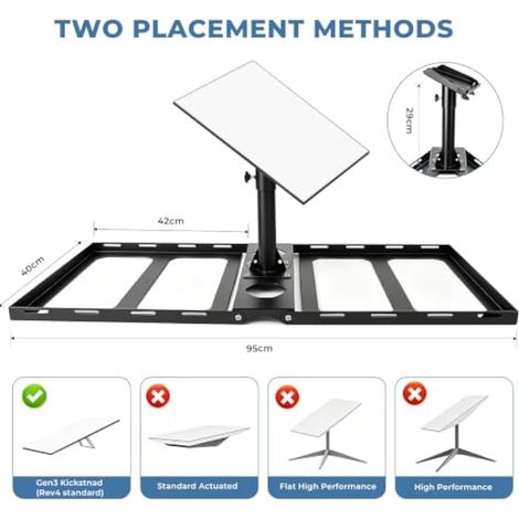 Support de toit Starlink Gen 3, rotation horizontale à 360°, angle d'inclinaison fixe de 15°, montage sans perçage pour toits plats et inclinés, noir (1/3)