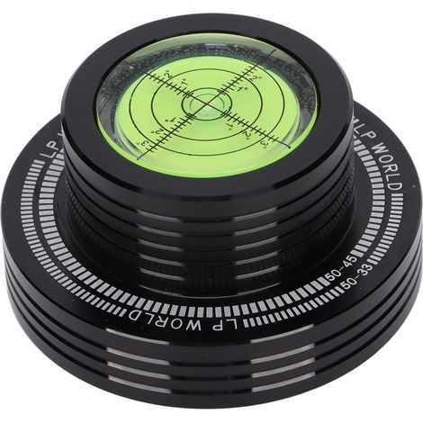 Disque de stabilisation pour tourne-disques avec niveau à bulle et serre-disque, compatible 50Hz, couleur noire (1/5)
