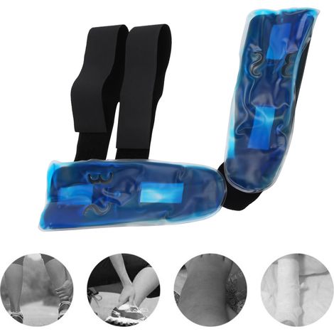 Attelle de cheville ajustable avec gel rafraîchissant - Stabilisateur pour entorse et protection réglable - Noir (1/5)