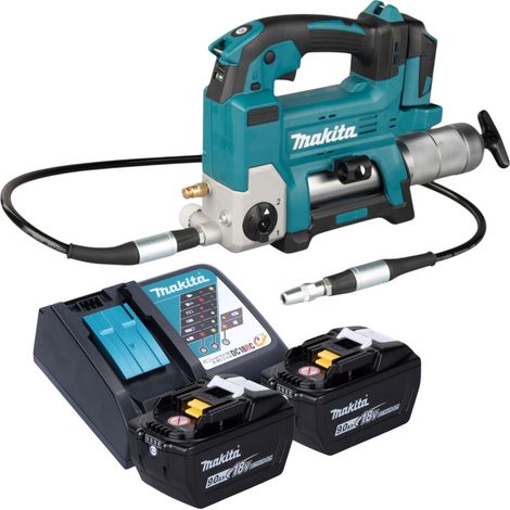 Pompe à graisse sans fil Makita DGP 180 Z 18 V 690 bar + 2 batteries 9,0 Ah + chargeur (1/5)