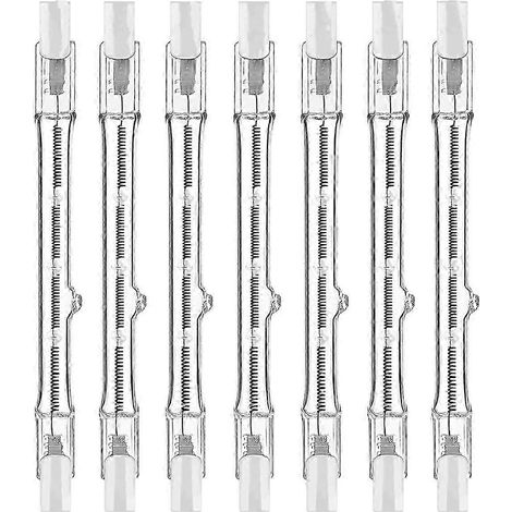 Bombillas halógenas R7s, paquete de 7 bombillas R7s de 118 mm, regulables, 230 V, bombillas halógenas, bombilla lineal de tungsteno de 150 W ( )