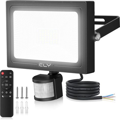 Projecteur Led Exterieur Detecteur de Mouvement 35W, 3290LM Eclairage Exterieur avec Detecteuret Télécommande 4 Modes Spot Led Extérieur avec Détecteur Blanc Froid, Étanche IP66 pour Garage