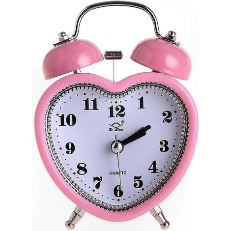 Veilleuse en forme de cœur avec alarme pour chambre d'enfant, rose pâle (1/5)