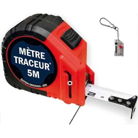 JSTH Mètre traceur ABS tracé noir 5m - MT5-N (1/2)