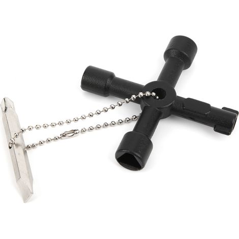 Clé multifonction, clé en croix, clé universelle pour ascenseur, clé pour boîtier électrique, clé pour compteur d'eau, outil de plombier (1/5)