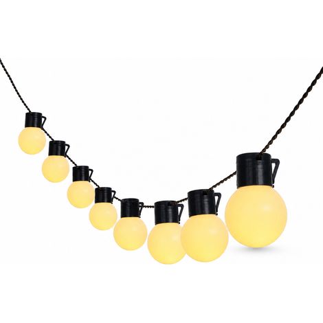 Guirlande Lumineuse G50 à Piles, 40 Globes Blanc Laiteux Lumière Chaude, Étanche pour Camping, Tente et Jardin (1/5)