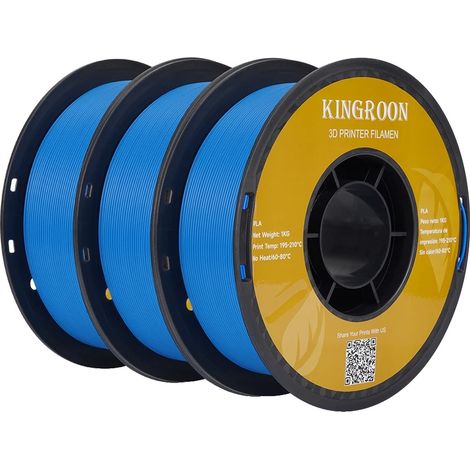 3D-Druckfilament, umweltfreundliches PLA, 1,75 mm Durchmesser, 3 Rollen, blau (1/2)