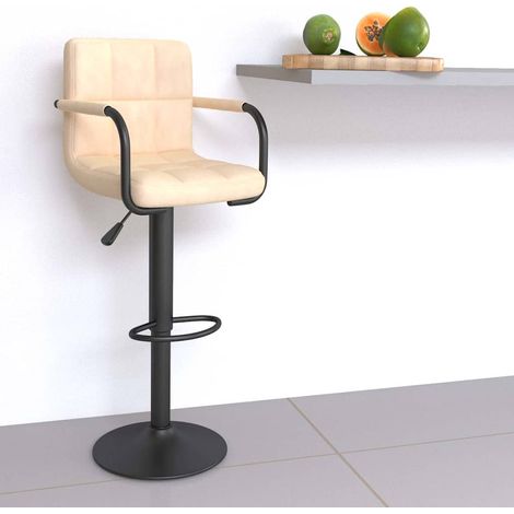 vidaXL Tabouret de bar Crème Velours (1/5)