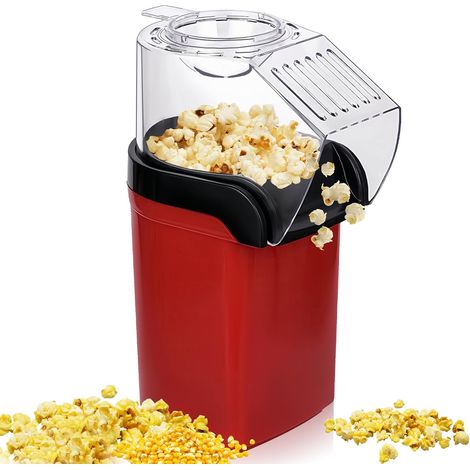 Machine à popcorn, petite machine à popcorn avec verre doseur, popcorn électrique à une touche, sans huile ni matière grasse, pour home cinéma, soirées cinéma, réveillon de Noël et fêtes (1/5)