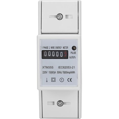 Compteur électrique électronique kWh XTM35S 220V numérique 2P sur rail DIN (1/5)