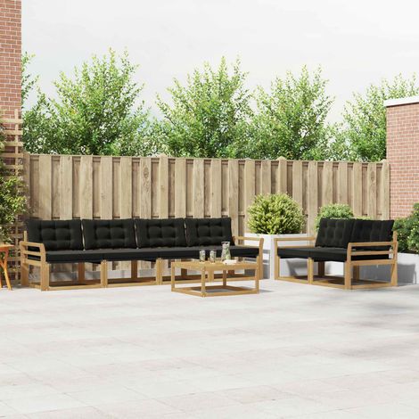 vidaXL Outdoor-Sofagarnitur 7 pcs Weiß und Schwarz 79 x 79 x 37 cm (1/5)