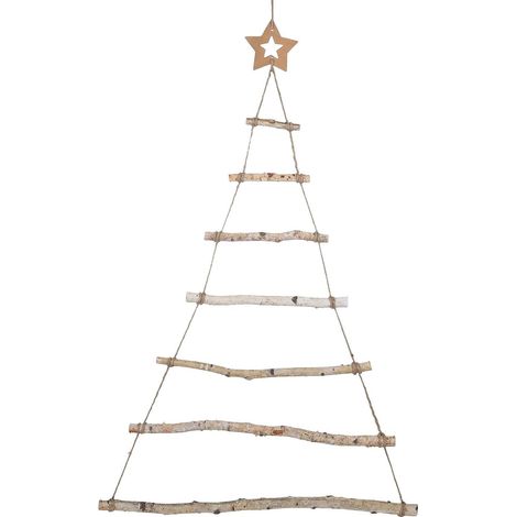 Calendrier de l'Avent de Noël en forme de sapin, échelle en bois, décoration murale 90 x 60 cm (1/5)