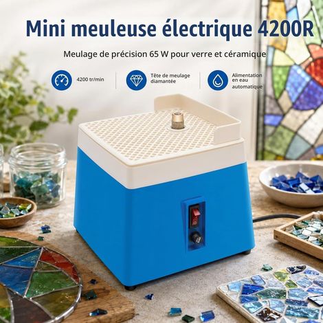 Ponceuse électrique pour verre, mini broyeur électrique, puissance 65 W pour carreaux de mosaïque, vitrail, céramique, décoration de maison, artisanat 4200RPM (1/5)