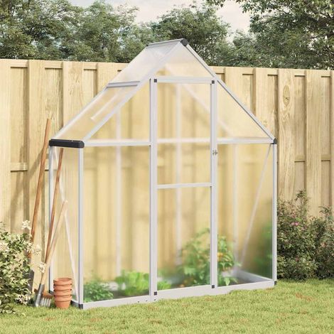 vidaXL Serre avec cadre de base argent 169x58x195 cm aluminium (1/5)