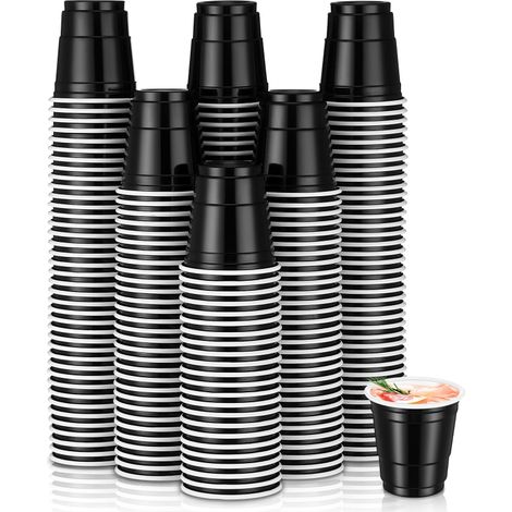 Irovami Verres shot 6cl – lot 100, noir, jetables, mariage/buffet (1/5)