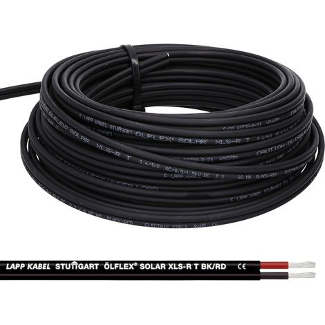 LappKabel Bund Lapp ÖLFLEX SOLAR XLS-R T 2X4mm² BK/RD Solarkabel Zwillingsleitung, 20m 2x4mm²