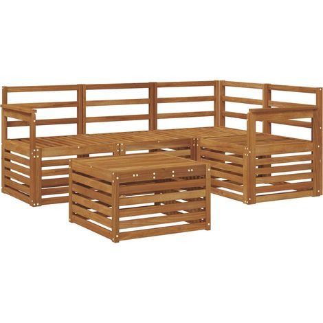 Outdoor Sofa Set 5 pcs Natural vidaXL