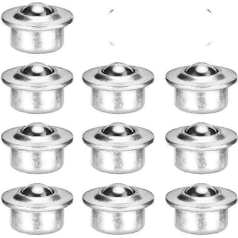 Lot de 10 roulettes universelles en acier inoxydable avec roulements à billes, pour garage ou atelier, 3 x 3 x 1,5 cm (1/2)
