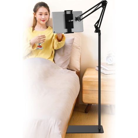 Support de Tablette réglable Universel Rotatif à 360 degrés en métal pour iPad/iPhoneX/iPad Pro ou Autres appareils de 4,5 à 12,9 Pouces (Noir) (1/5)
