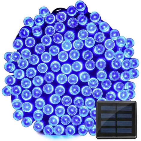 Beroïca 22 Meter wasserdichte solarbetriebene LED-Lichterkette für den Außenbereich, batteriebetrieben, in Tavernenblau mit 200 LEDs
