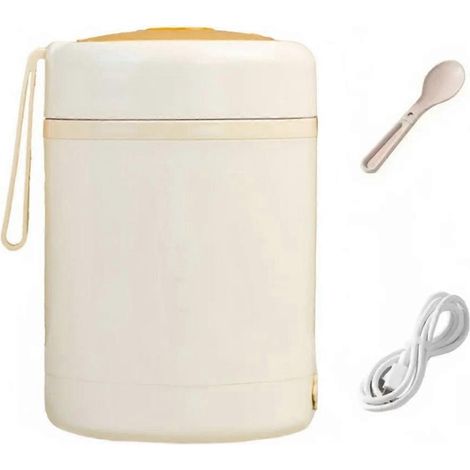 Elektrisch beheizbare 600-ml-Lunchbox mit USB-Anschluss, tragbarer Milchwärmer für Picknicks, Speisenwärmer aus Edelstahl (1/5)