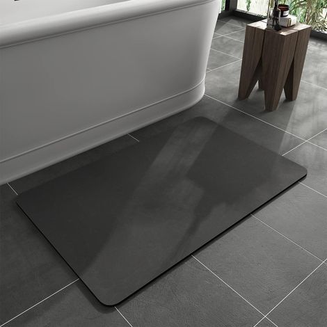 1 Tapis Diatomite 40x60cm, Absorbant, Antidérapant, Salle de Bain, Douche (1/5)