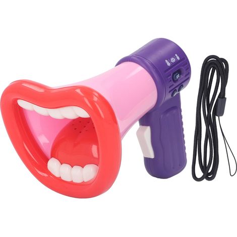 Microphone Enfant avec Effets Sonores, Forme Bouche Géante, Haut-Parleur Éducatif et Enregistreur, Sangle Incluse, Rose (1/5)