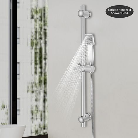 Adjustable Stainless Steel Bathroom Shower Head Holder Riser Rail Bracket Slider (1/5)