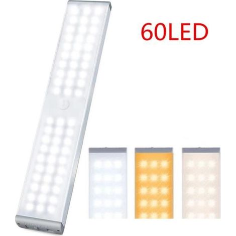 Lampe de Placard - OUILA - 60LED - Détecteur de Mouvement - Luminosité Réglable - USB Rechargeable (1/4)