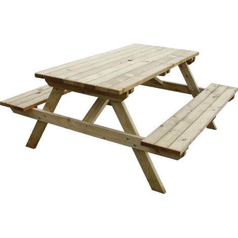 Table pique-nique en bois 1,5m - 1500 x 1500 x 700 mm - ROWLINSON (1/4)