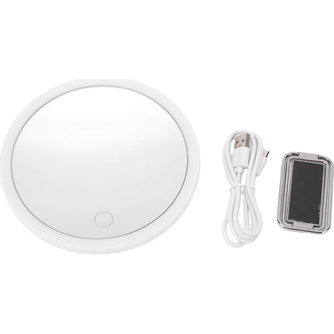 Miroir de Maquillage Grossissant 10X, 6 Pouces, LED, Miroir de Voyage avec 3 Lumières Colorées, Ventouse à intensité pour Un Maquillage Précis, Soins de la Peau