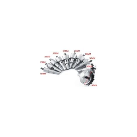 Set mit 10 HSS-Bohrern 16–50 mm, Kernbohrer, Hartmetallspitze, TCT-Kern, Schneidwerkzeuge für die Metallbearbeitung – Crezuo (1/3)