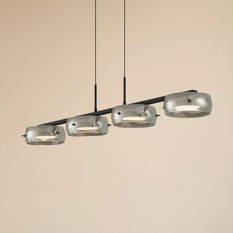 [GEBRAUCHT] B-Ware Lucande Led Hängeleuchte Pendelleuchte Martis Schwarz Dimmbar 4 Flammig 3000 K